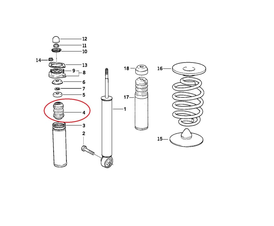 BMW 3 SERİSİ ARKA AMORTİSÖR TAKOZU E30.E36.E46 YAN SANAYİ