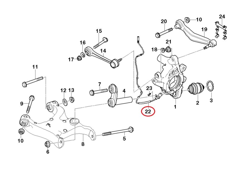 BMW 5 SERİSİ ARKA ABS SENSÖRÜ DSC E60 YAN SANAYİ