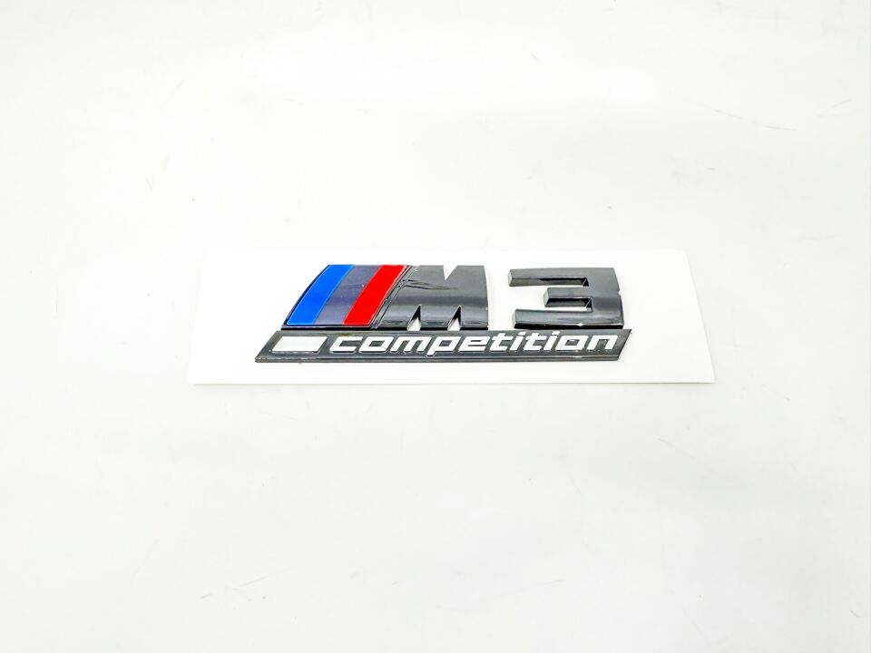 BMW 3 SERİSİ BAGAJ AMBLEM YAZI - M3 - COMPETİTİON - SİYAH F30.E46.E90.E36.G20 YAN SANAYİ
