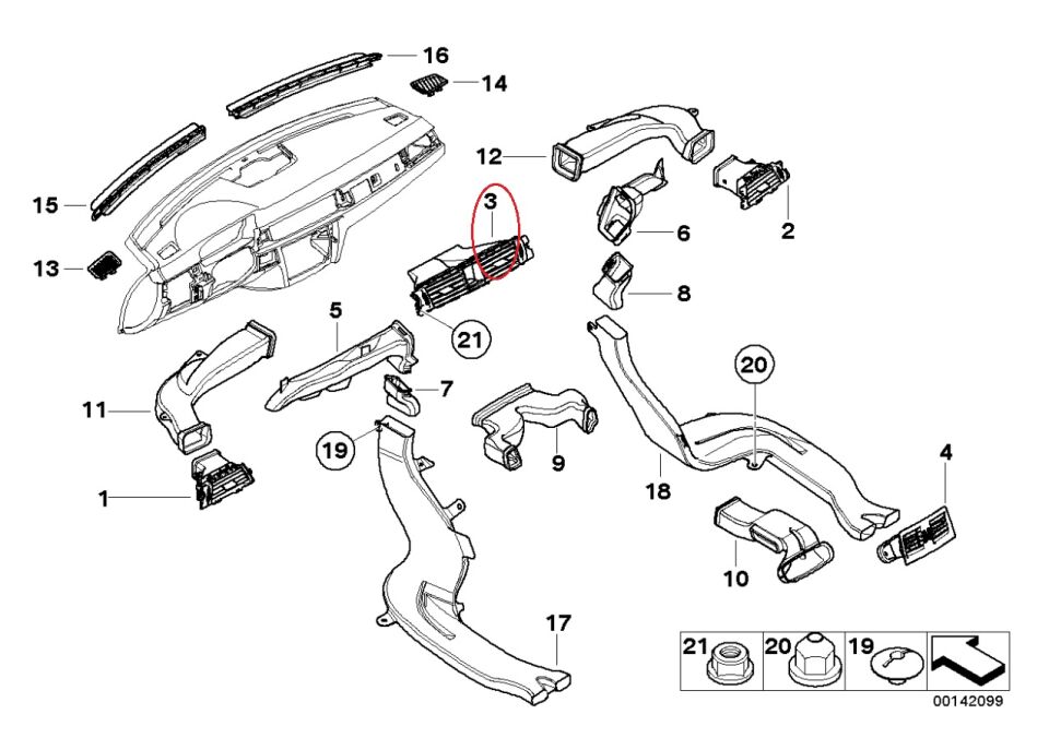 BMW 3 SERİSİ HAVALANDIRMA TUTAMAĞI IZGARA TUTUCU E90.E91.E92.E93.E60 YAN SANAYİ
