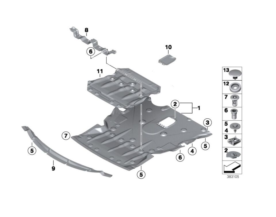 BMW 1-3 SERİSİ MOTOR ALT MUHAFAZASI BAKALİTİ - SAC - F20.F30 YAN SANAYİ