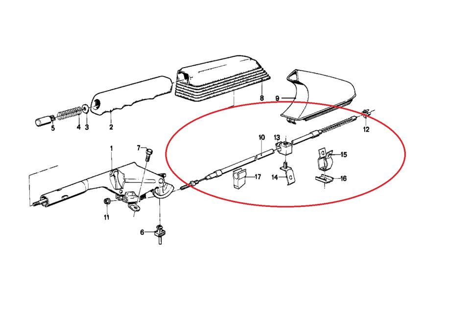 BMW 3 SERİSİ EL FREN TELİ - DİSKLİ - E30.M40.M10 YAN SANAYİ