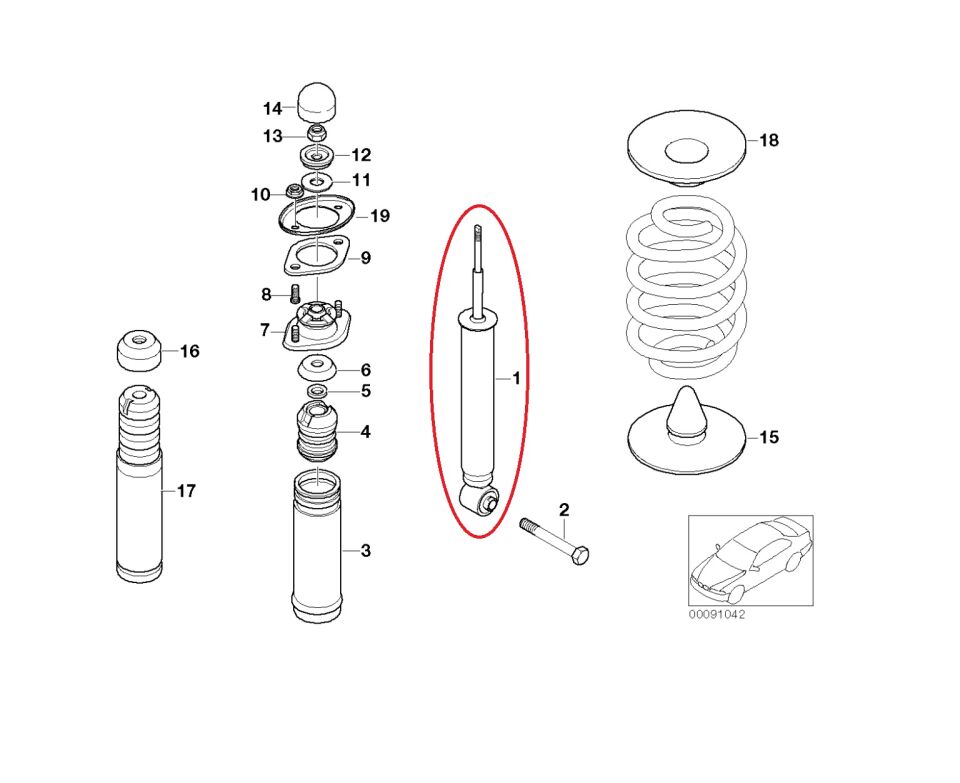 BMW 3 SERİSİ ARKA AMORTİSÖR E46.E36 YAN SANAYİ