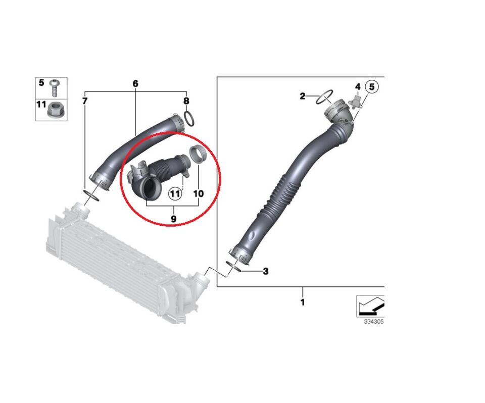 BMW 3-5 SERİSİ HAVA GİRİŞ HORTUMU F20.F30.F10.X1.X3.X4.Z4 YAN SANAYİ