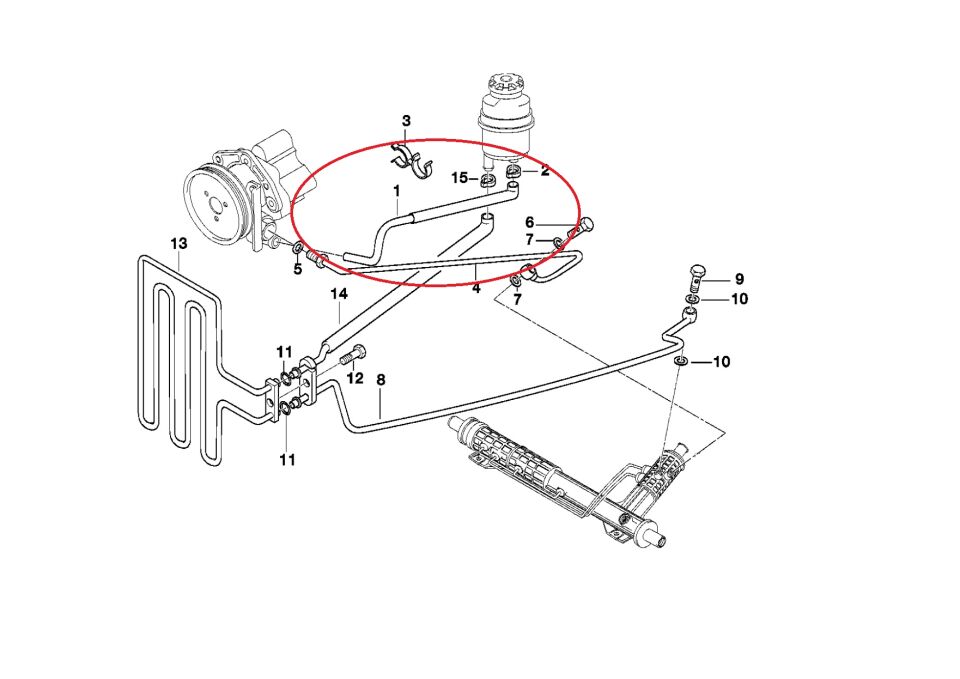 BMW 3-5 SERİSİ DİREKSİYON YAĞ SOĞUTMA BORUSU E39.E46.X5.E53 YAN SANAYİ