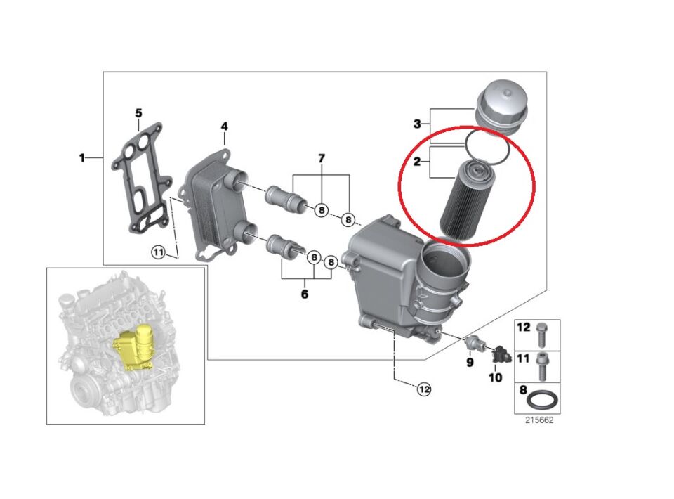 BMW 3-5 SERİSİ YAĞ FİLTRESİ OX361/4D E90.E60.F10.N47 NAHLE