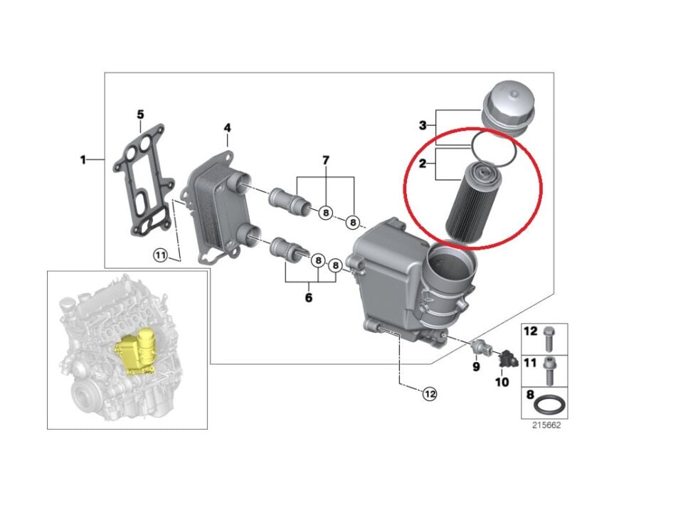 BMW 3-5 SERİSİ YAĞ FİLTRESİ OX361/4D E90.E60.F10.N47 NAHLE