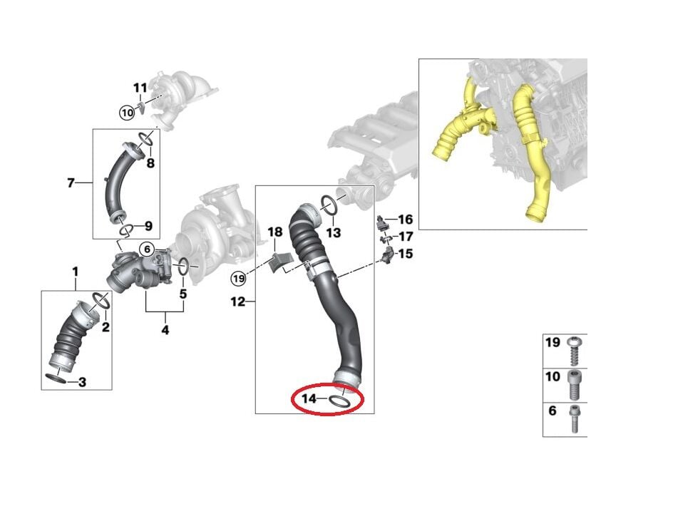 BMW X5-X6 SERİSİ TURBO HORTUM CONTASI E70.E71.F15 ORJ