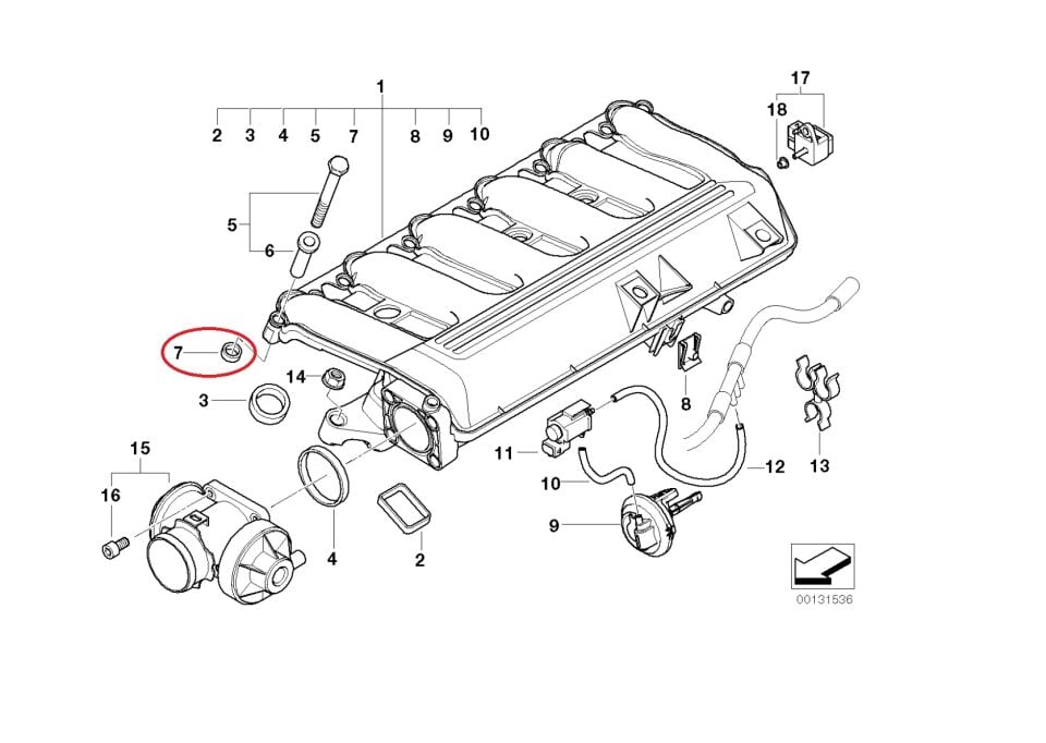 BMW 3-5 SERİSİ EMME MANİFOLD DESTEK BİLEZİĞİ E46.E90.E60.E87 ORJ