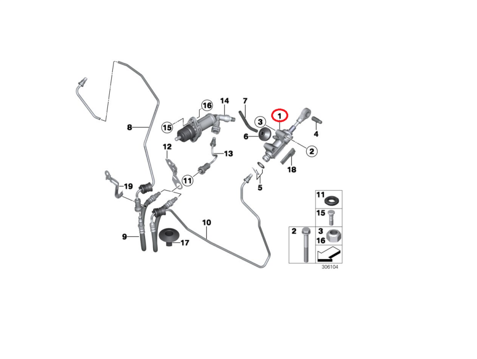 BMW 3-5 SERİSİ DEBRİYAJ ÜST MERKEZİ E39.E46.X5.E87.E90 YAN SANAYİ